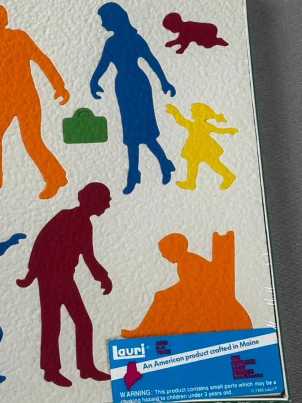 Vtg Lauri Familiar People 2250 Crepe Foam Puzzle Kids Multicolor Silhouettes USA
